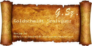 Goldschmidt Szalviusz névjegykártya